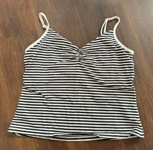 Gap TeeCo Women’s Vintage Black White Stripe Adjustable Tank thumbnail 1