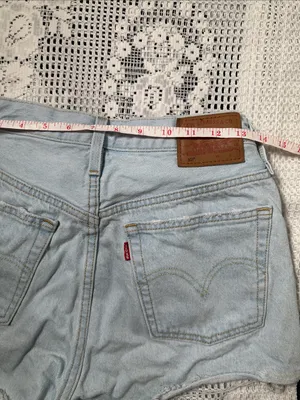 Levi’s Light Wash Distressed Women’s Denim Shorts‎ thumbnail 5