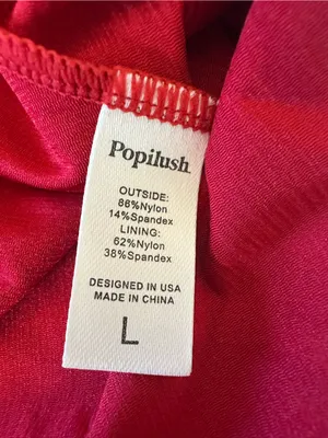 Popilush Women’s Red Ruched Strappy Mini Fit & Flare Dress built-in shorts thumbnail 3