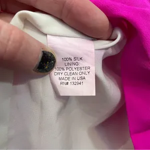 Amanda Uprichard 100% Silk Hot Pink Dress thumbnail 7
