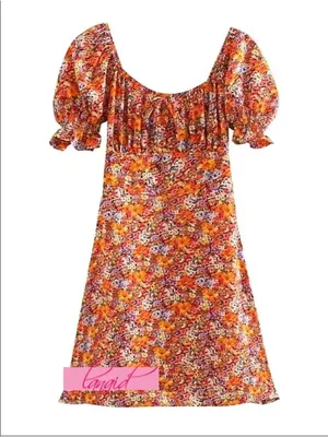 Faithfull Brand Iris Mini Dress Meja Floral Sweetheart Bust Milkmaid Romantic XS thumbnail 9