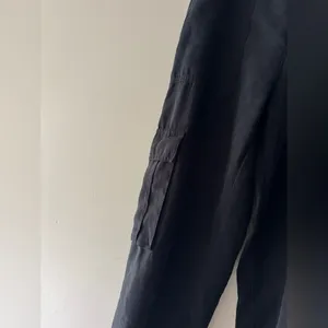 Zara Black‎ Stretchy Elastic Waist Cargo Jogger Pants With Pockets thumbnail 5