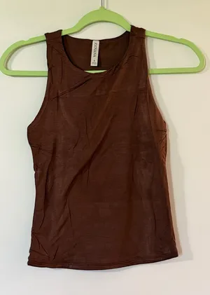 NWOT Zenana Double LayeredBrown Sleeveless Tank Top - Casual Essential thumbnail 1