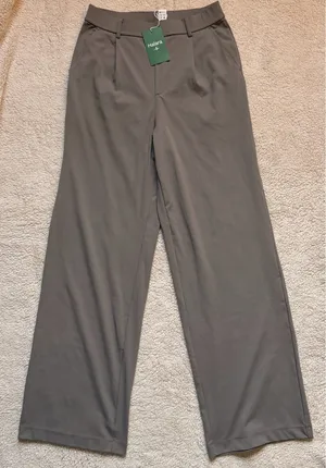 Halara Wide Leg Work Pants Gray Size S Tall NWT High Waisted Stretch thumbnail 5