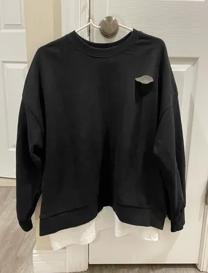 Graphic Black Oversized Crewneck Sweatshirt thumbnail 1
