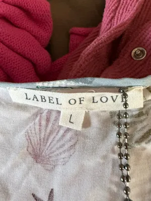 NWT‎ Label of Love Vacation by the Sea Shell Print Mini Dress Long Sleeve Tie Lg thumbnail 6