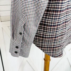 Abercrombie & Fitch Oversized‎ Multi Plaid Flannel Shirt Brown XS Button Up thumbnail 6