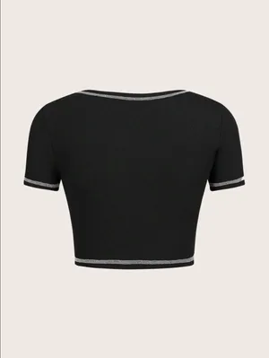 Crop Baby Tee Black Size XS thumbnail 4