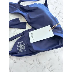 NWT Quince Deep Navy Italian Scoop Neck Bikini Top Size Large thumbnail 5