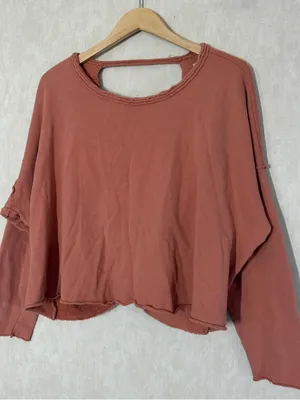 aerie Women’s Weekend Pretty Back Sweatshirt Longsleeve in Clay S thumbnail 4
