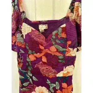 Band of Gypsies Floral Short Sleeve Purple Dress size S NWT‎ thumbnail 2