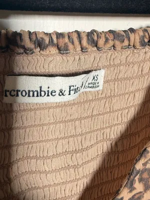 Abercrombie & Fitch Leopard Print V-Neck Long Sleeve Midi Dress - Brown XS thumbnail 5
