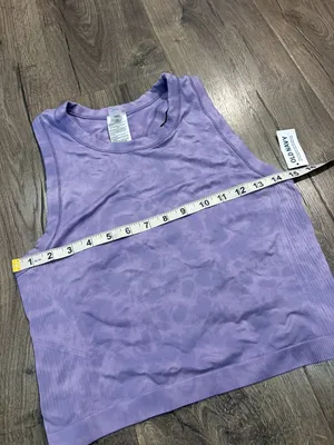 OLD NAVY Lavender Purple Tie Dye Active Crop Tank Top XL Fluid Seamless Fit NEW thumbnail 10