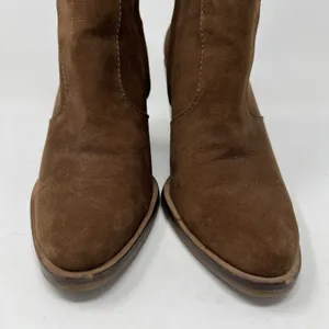 Gianni Bini Tovyy Booties Brown Suede Leather Block Heel Zip Up Women’s Size 7.5 thumbnail 6