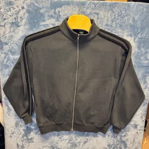 1926 | Wild Fable Striped‎ Fleece Full Zip Track Jacket Black Womens M thumbnail 1