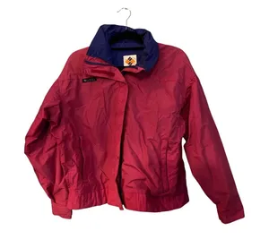 *VTG 90S COLUMBIA Woman Size L Pink Lined Nylon Ski‎ Coat Jacket thumbnail 1