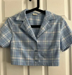 Plaid Button Down Crop Too thumbnail 2
