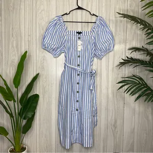 NEW J. Crew Cottage Dress in Stripe size M Medium AZ810 NWT thumbnail 3