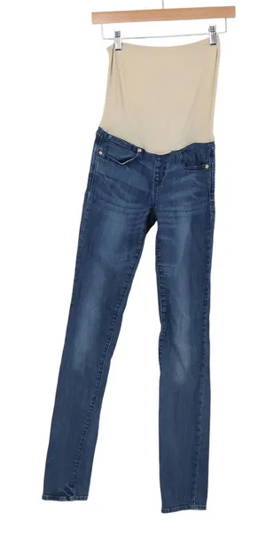 Gap Maternity Always Skinny Jeans Blue Dark Wash Full Belly Panel Size 26/2 thumbnail 1