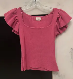 Dry Goods Pink Ruffle Top thumbnail 1