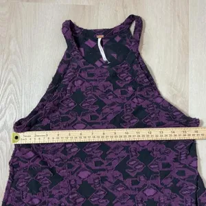 Free People Dark Textured Lace Halter Mini Whimsigoth Dress Small Fit Flare Boho thumbnail 4