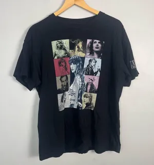 TAYLOR SWIFT Official Licensed THE ERAS TOUR Black T-Shirt Merchandise large thumbnail 2