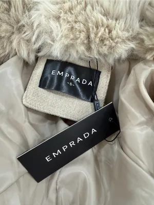 EMPRADA Women's Cream Faux Fur Collar Long Coat thumbnail 3