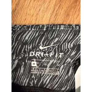Nike Running‎ Dri-FIT Leggings women's Medium Black Grey Abstract Wave thumbnail 5
