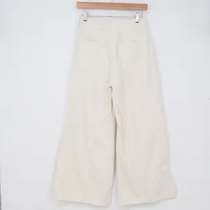 Unbranded Pants Women M 8270 Cream Wide Leg High Rise Denim Excellent thumbnail 4