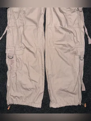 Aeropostale Parachute Cargo Pants Khaki Baggy Streetwear XS Y2K Gorpcore Strappy thumbnail 5