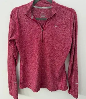 Nike Women's Long Sleeve Top in Heathered pink medium thumbnail 1