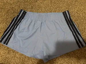 Edikted blue and navy blue striped shorts thumbnail 1