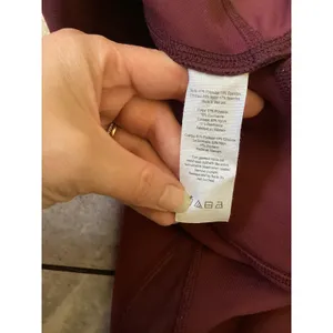 Alo Yoga Burgundy High Waist Mesh Panel Crop Leggings W5475R Size Small thumbnail 10