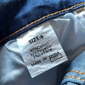 SIDEFEEL Women’s Size 6 High Rise Wide Leg Jeans Dark Wash Raw Frayed Hem thumbnail 5