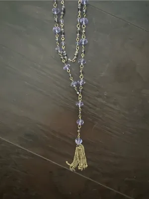 Stephan &co. Cute Gold-Tone Necklace with Purple Beads fringe thumbnail 3