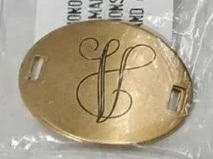 “V” Beaucoup Designs Jewelry The Laiton Collection Brass Initial Letter Charm thumbnail 1