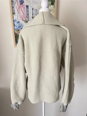 Free People We the Free Elk Mountain Fleece Sweater *Altered Jacket* Medium thumbnail 6