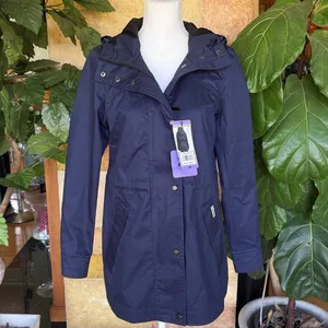 Hunter Women’s Wind & Water Resistant 100% Cotton Raincoat Hooded Jacket Size XS thumbnail 2