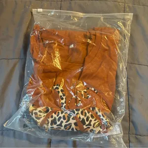 Rust Orange Leopard Pumpkin Graphic Tee Size 2X thumbnail 3