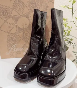 Free People Ruby Shine Platform Leather Ankle Heeled Boots Size 38 NIB thumbnail 1
