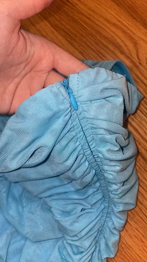 Revolve More to come blue strapless mini dress thumbnail 4