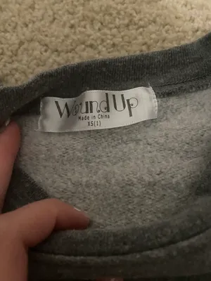 grey and colorful striped sweatshirt thumbnail 4