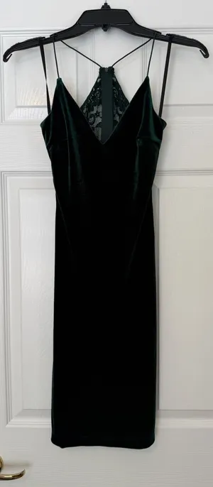 B. Darlin green velvet and lace dress size 0 thumbnail 1
