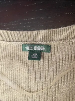 wild fable Neutral Ribbed Zip Sweater thumbnail 2