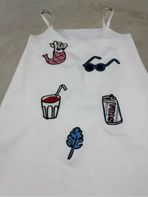 Zara trafaluc summer patches white dress medium thumbnail 2