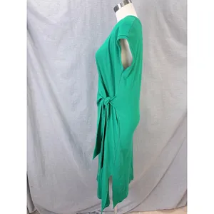 Gracia Green Side Knot‎ Midi Dress Cotton Stretch M Effortless thumbnail 6