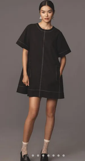 Maeve Emmy Short-Sleeve Swing Mini Dress thumbnail 1