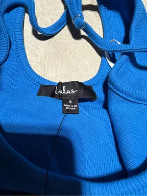 Lulus loveable cutie Blue sleeveless Tiered Midi Dress small NWT thumbnail 10