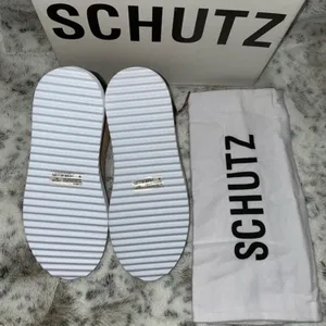 Schutz 🆕 BNIB | Marlua Leather Platform Lace Up Boot | Honey Beige & Black thumbnail 15