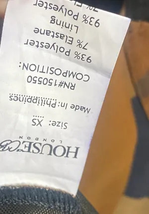 House of CB Brown and Navy Long Sleeve Bodycon Dress thumbnail 3